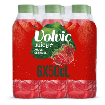 Image de Eau aromatisée minérale au jus de fraise VOLVIC JUICY
