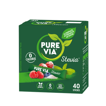 Image de Sucre PURE VIA, boîte de 40 sticks soit