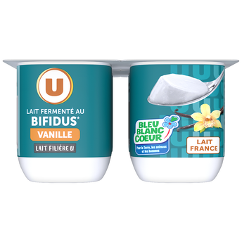 Image de U
Lait fermenté sucré au bifidus saveur vanille