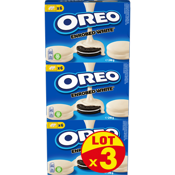 Oreo Biscuits Oreo Enrobé De Chocolat Blanc Paquet 3x246g