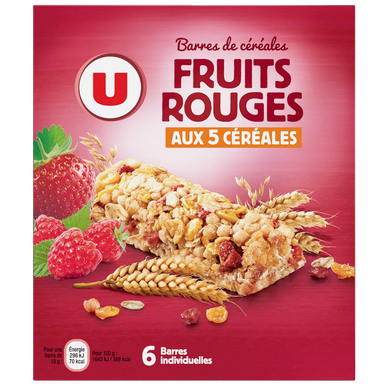 Barre de céréales fruits rouges 108g - Super U, Hyper U, U Express