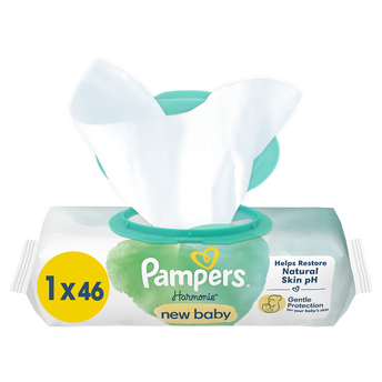 Image de Lingettes new bébé harmonie sensitive PAMPERS x46 1