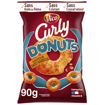 Image de Biscuits apéritifs CURLY donuts sweet saveur barbecue