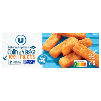 Image de U
Bâtonnets de poisson Colin Alaska MSC, 15 pièces