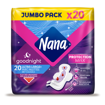 Image de Serviettes hygiéniques ultra goodnight jumbo pack NANA