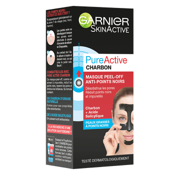 Image de Masque visage Peel-Off Anti-Points Noirs Au Charbon GARNIER - Tube