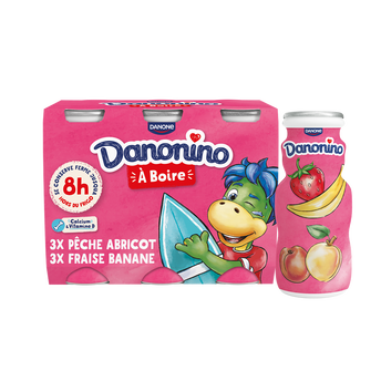 Image de Yaourt à boire aux fruits banane pêche abricot DANONINO