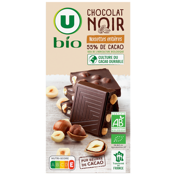Image de U BIO
Chocolat noir noisettes entières