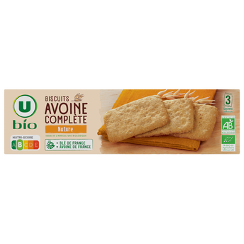 Image de U BIO
Biscuits à l'avoine complète nature bio