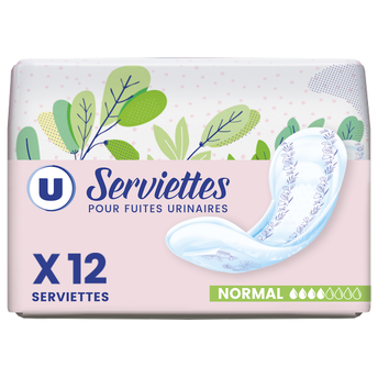Image de U
Serviettes incontinence normal pour fuites urinaires