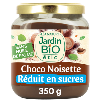 Image de Pâte à tartiner chocolat noisettes allégée en sucre JARDIN BIO