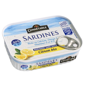 Image de Sardines marinade citron sans huile sans huile à teneur réduite en selCONNETABLE