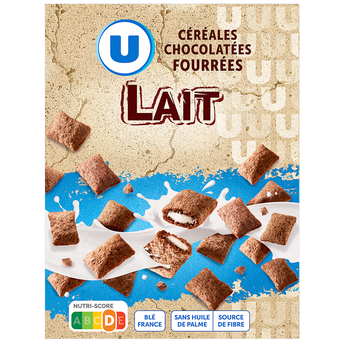 Image de U
Céréales chocolatées fourrées au lait - paquet de