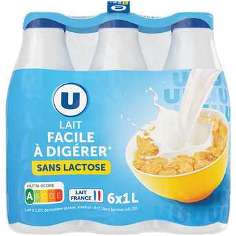 Image de U
Lait UHT 1.2%MG sans lactose facile à digérér