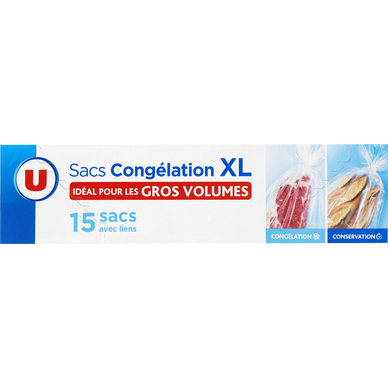 Sac congélation XL gros volumes x15 - Super U, Hyper U, U Express 