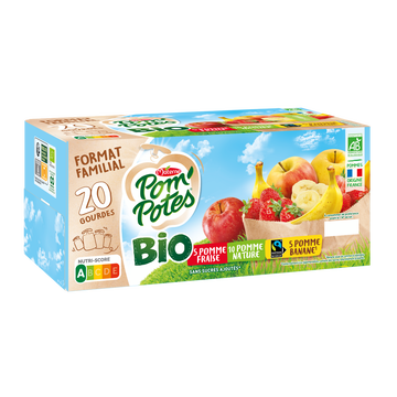 Materne Compote Sans Sucre Ajouté Pomme Banane Bio Materne, 20x90g Format Familial