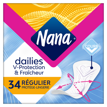 Image de Protège-slip normal plat absorbant NANA, sachet de