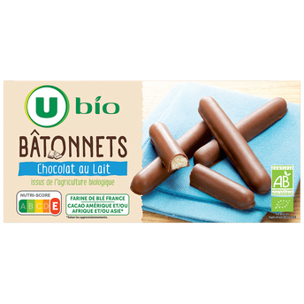 Image de U BIO
Bâtonnets au chocolat au lait bio paquet de