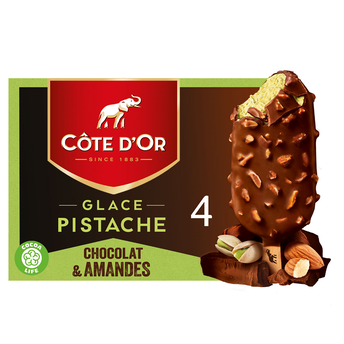 Image de Bâtonnets glacés COTE D'OR pistache x4