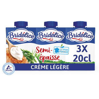 Image de Crème légère semi épaisse 18% de matière grasse UHT BRIDELICE