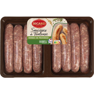 Bigard Saucisse De Toulouse Aux Herbes, Bigard, X8 Soit 800g