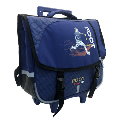Cartable a roulettes primaire 36x33x13cm 2 compartiments Foot Super U Hyper U U Express www ursesu