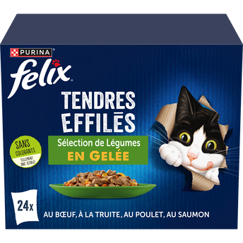 Image de Sachets fraîcheur pour chat Tendres Effilés en Gelée Mixte FELIX