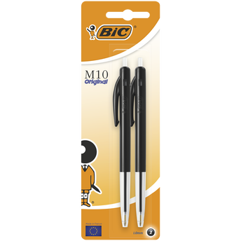 Image de Stylos bille rétractable M10 BIC, noir, 2 unités