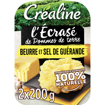 Créaline Ecrasé De Pomme De Terre Au Beurre, Crealine, Barquette, 2x200g