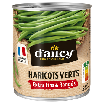 Image de Haricots verts extra-fins D'AUCY - Boîte de 440g net