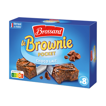 Image de Mini brownie chocolat au lait et aux pépites BROSSARD x8