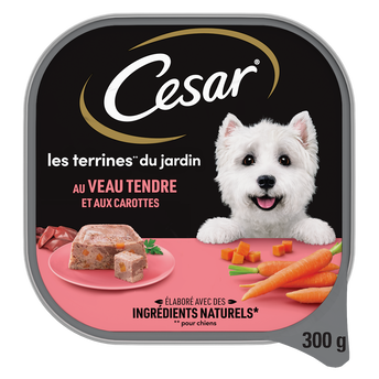 Image de Barquette chien Les terrines classiques veau et carottes CESAR