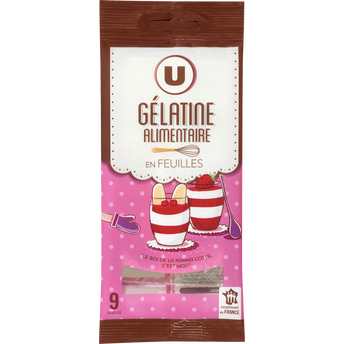 Image de U
Gélatine alimentaire  9 feuilles