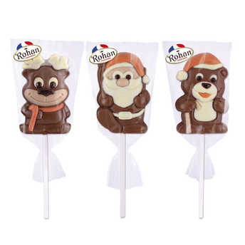 Image de Sucettes pére noël renne ourson chocolat lait ROHAN