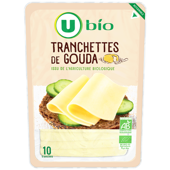 Image de U BIO
Gouda affinage 4 semaines lait pasteurisé 28% mg tranches