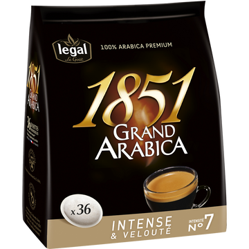 Legal Café En Dosettes Grand Arabica 1851 Legal, X36 Soit 250g