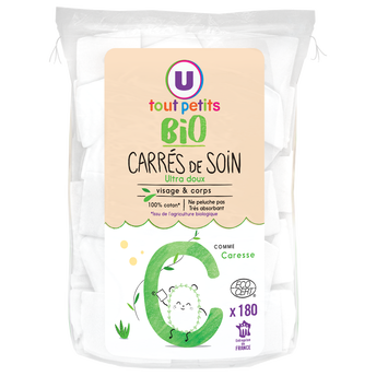 Image de U TOUT PETITS BIO
Coton carré de soin bio