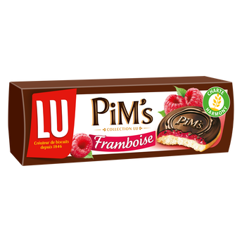 Image de Biscuits génoises nappées framboise chocolat Pim's LU, paquet de