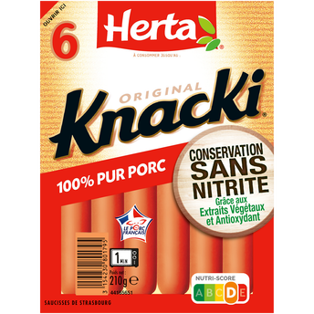 Image de Knacki original 100% pur porc sans nitrite HERTA x6