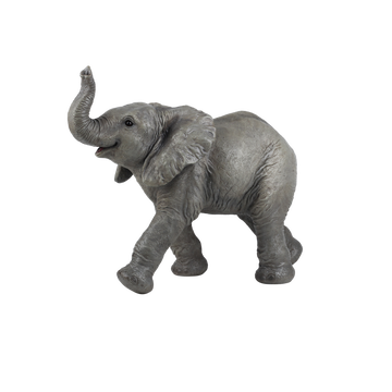 Elephant Eléphant En Polyrésine 48x21,5x39cm En Boîte Brune Avec Étiquette De Couleur