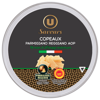 Image de U SAVEURS
Copeaux de Parmigiano Reggiano AOP lait cru 30%mg