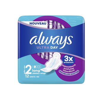 Image de Serviettes ailettes long ultra jour ALWAYS taille 2