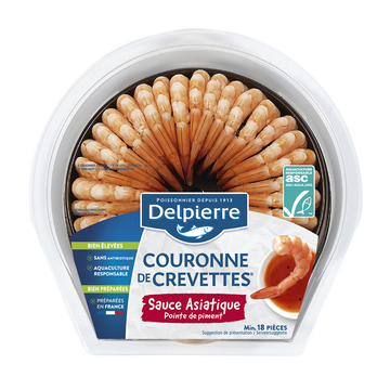 Delpierre Couronne Queue Crevette Decortiquée Sauce Asiatique, Transformé En France, 130g
