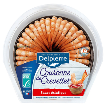 Delpierre Couronne Queue Crevette Decortiquée Sauce Asiatique, Transformé En France, 130g
