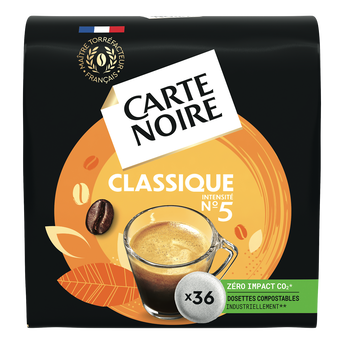 Image de Café dosettes CARTE NOIRE Classique N°5 - compatible SENSEO