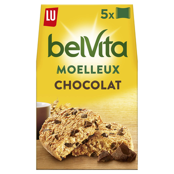 Image de Biscuits petit déjeuner moelleux chocolat noisette Belvita LU - Paquetde