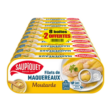 Saupiquet Filets De Maquereaux À La Moutarde Saupiquet - 8x169g + 2 Offerts