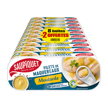 Saupiquet Filets De Maquereaux À La Moutarde Saupiquet - 8x169g + 2 Offerts