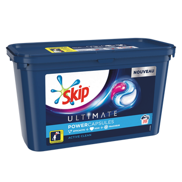 Skip Lessive 3en1 Active Clean Skip, X38 Soit 1,026g