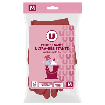 Image de U
Gant ménage ultra résistant latex  taille